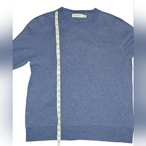 Calvin Klein Blue Wool Blend Crew Neck Sweater Men’s Medium - Picture 11 of 13